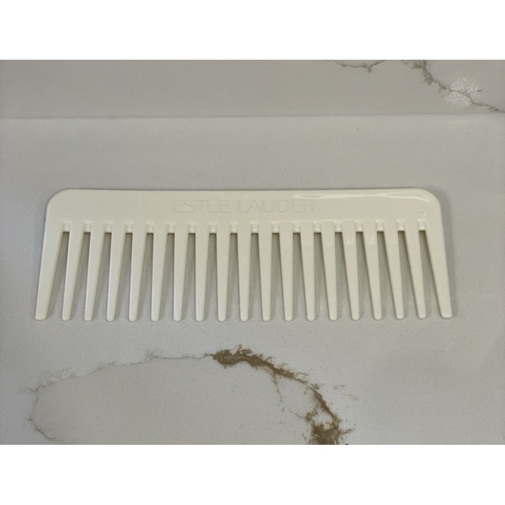 Vintage Estee Lauder Wide Tooth Comb Plastic Cream 6" Wet Dry Durable New